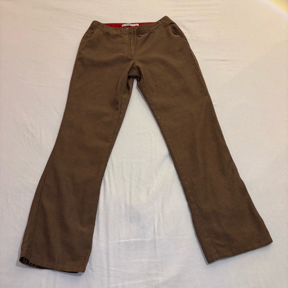 Tommy Hilfiger 100% Cotton Dress Pants Women Brown Herringbone Sz 6